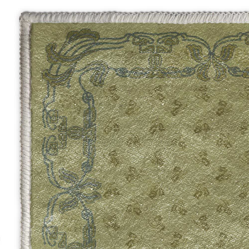 Tapis lavable avec bordure florale