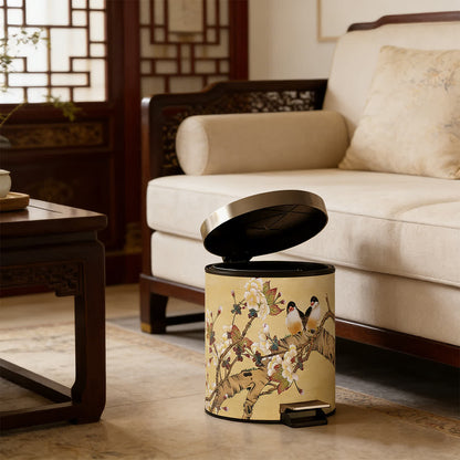 Double basket with a bird and peach motif