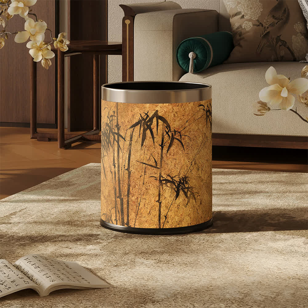 Bamboo-patterned waste bin