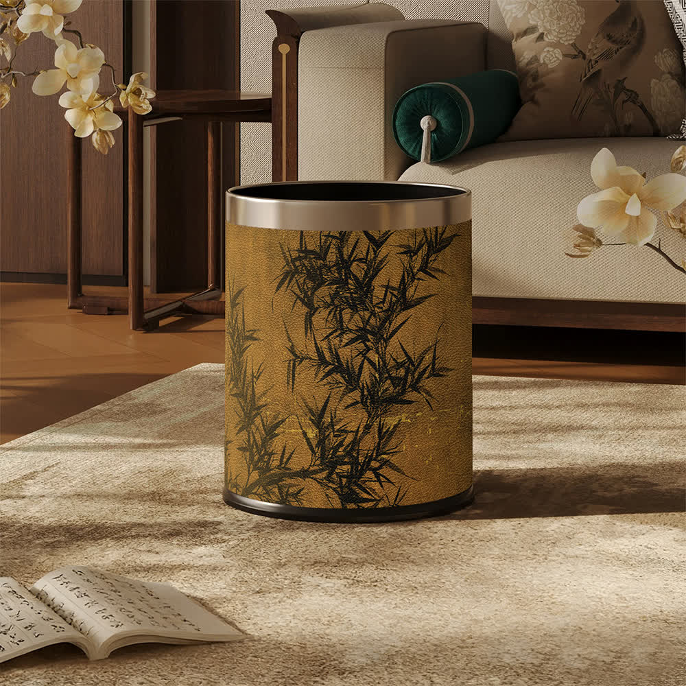 Bamboo-patterned waste bin