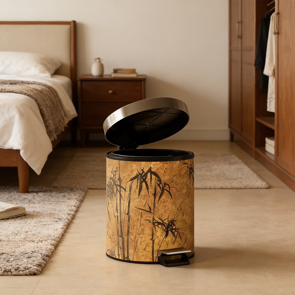 Bamboo-patterned waste bin