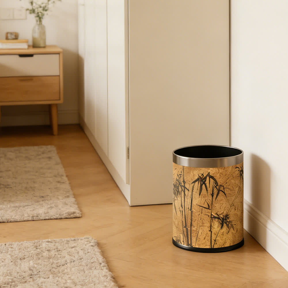 Bamboo-patterned waste bin