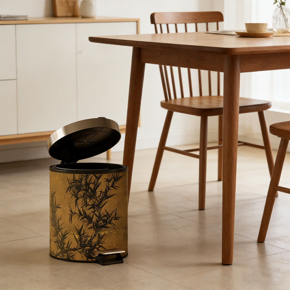 Bamboo-patterned waste bin