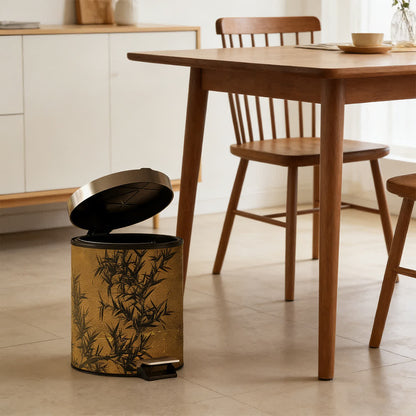Bamboo-patterned waste bin