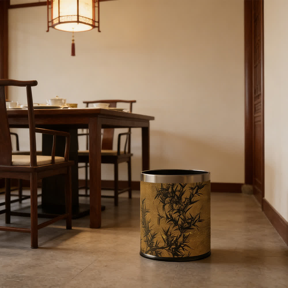 Bamboo-patterned waste bin