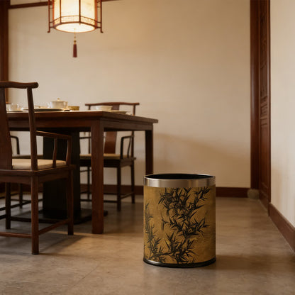 Bamboo-patterned waste bin