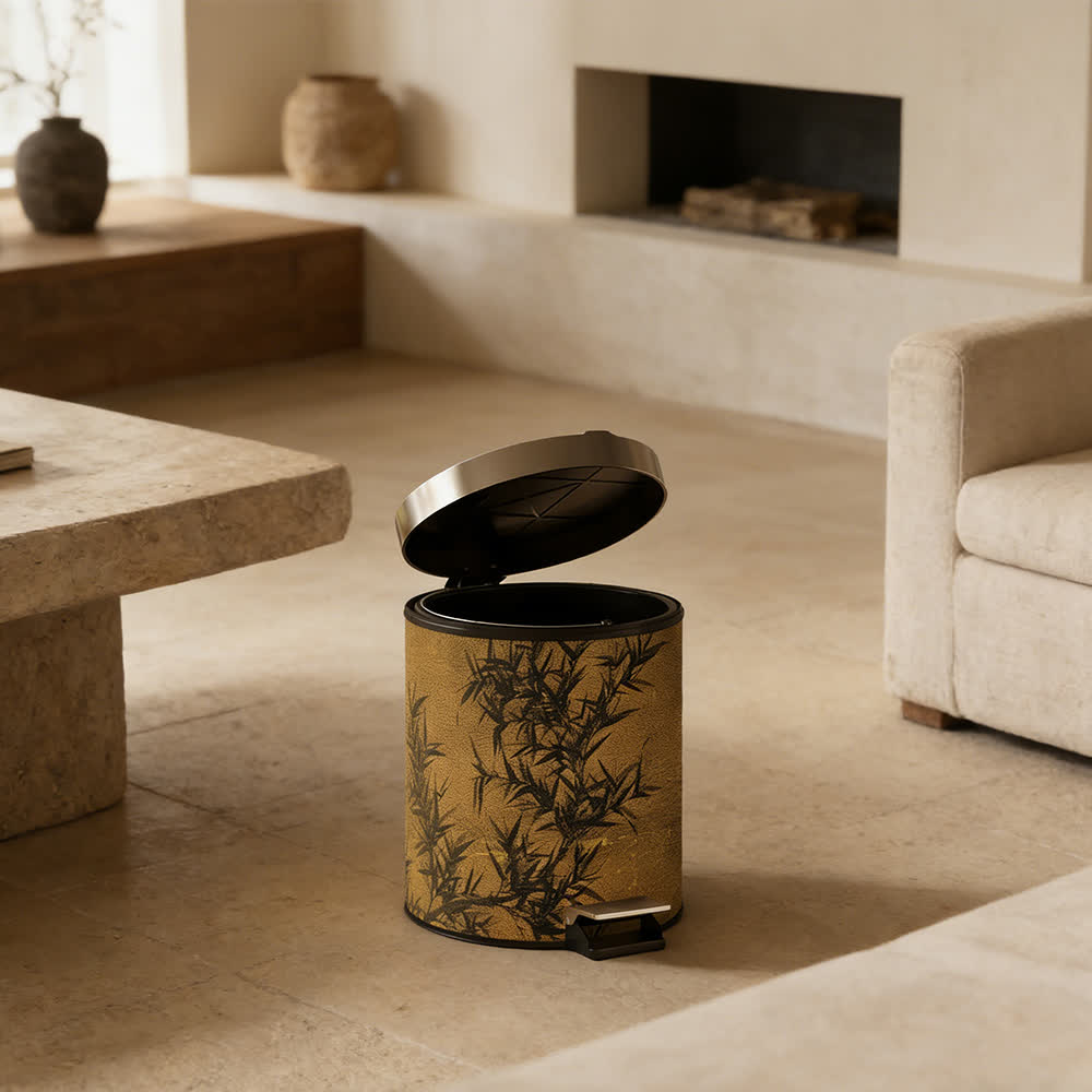 Bamboo-patterned waste bin