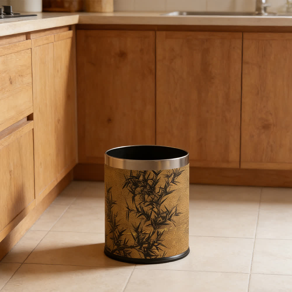 Bamboo-patterned waste bin