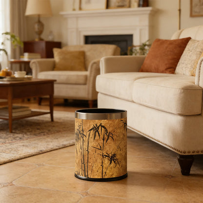 Bamboo-patterned waste bin