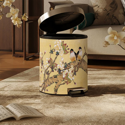 Double basket with a bird and peach motif