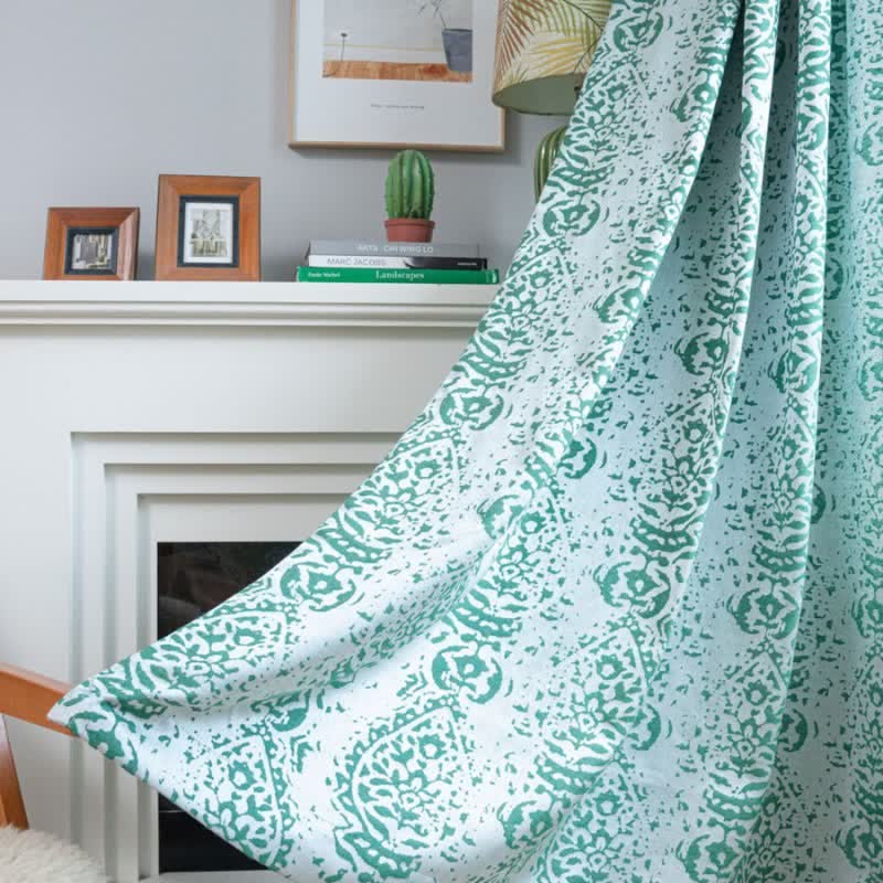 Vintage curtain with a raindrop pattern