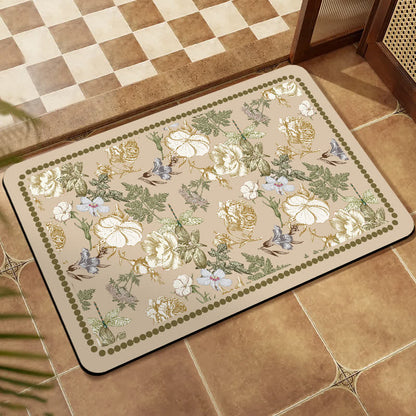 Low-profile diatomaceous earth bath mat