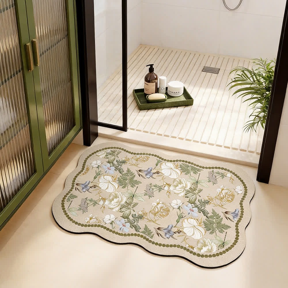 Low-profile diatomaceous earth bath mat