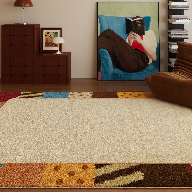 Dywan patchwork z obramowaniem do prania