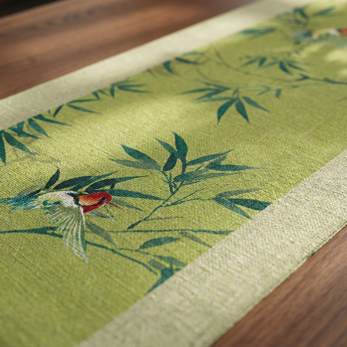 Bamboo and bird table runner
