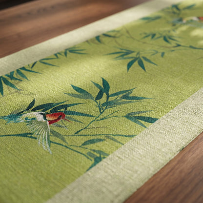 Bamboo and bird table runner