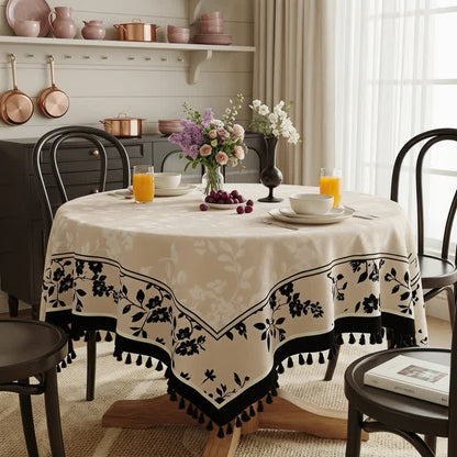 Botanický ubrus se střapci