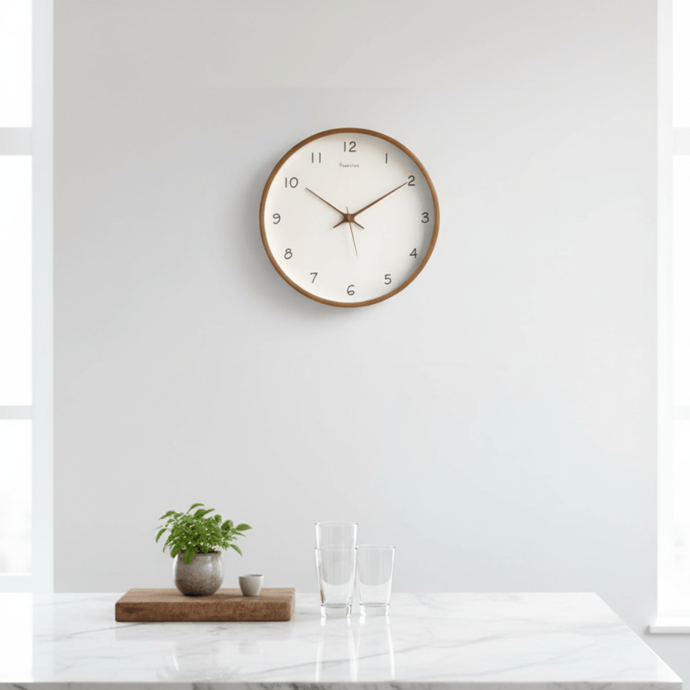Horloge murale en bois de 25 cm