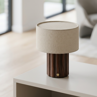 Cordless table lamp with a lampshade