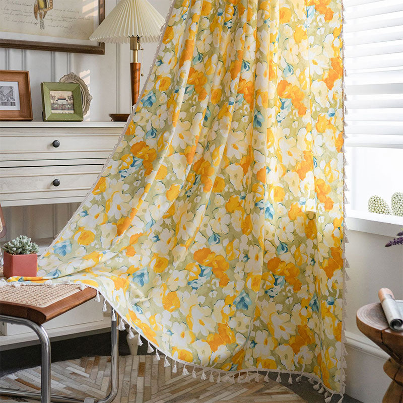 Linen semi-blackout curtain