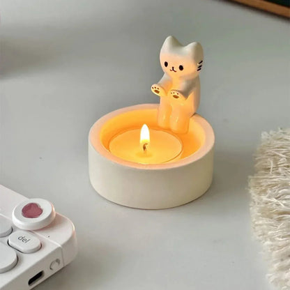 Cat-shaped candle holder