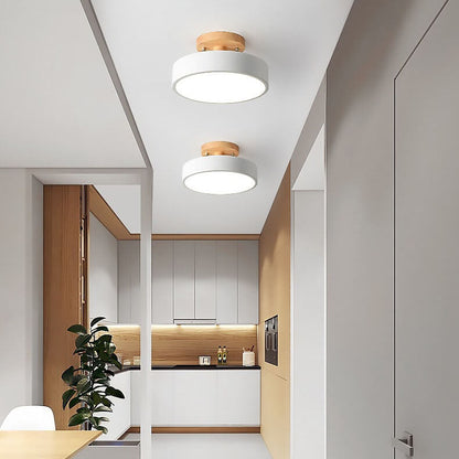 Plafonnier LED avec fixation en bois