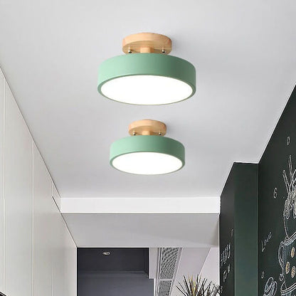 Plafonnier LED avec fixation en bois