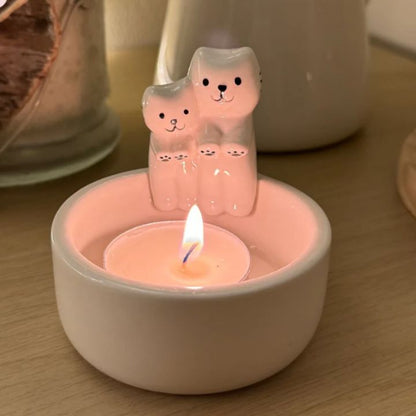 Bougeoir décoratif en forme de chat