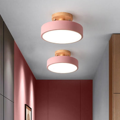Plafonnier LED avec fixation en bois
