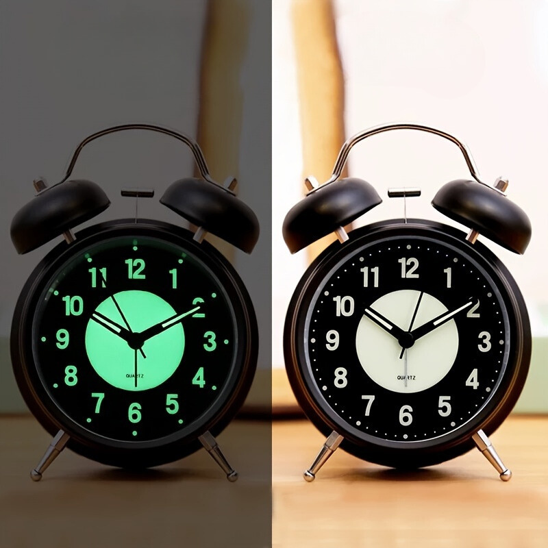 Fluorescent travel alarm clock