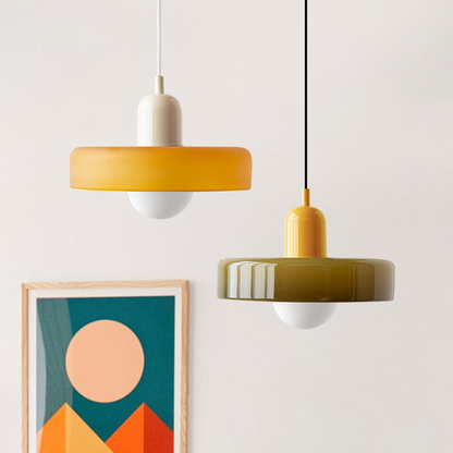 Lampa wisząca kolorowe szkło