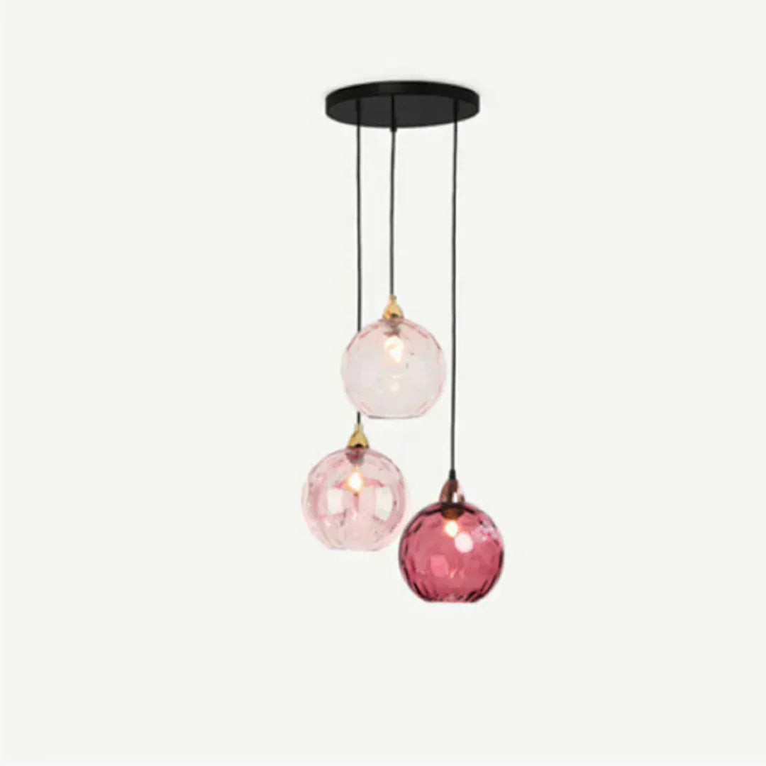 Lampe suspendue triple en verre