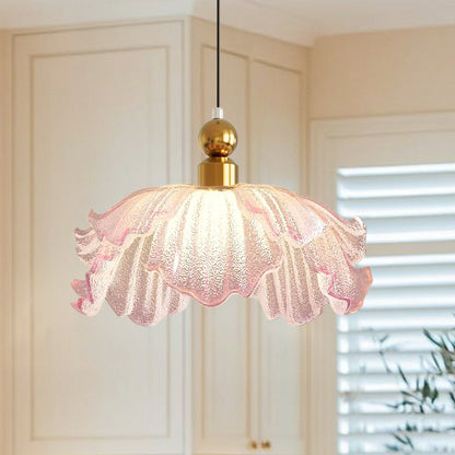 Lampa wisząca kwiatowy klosz