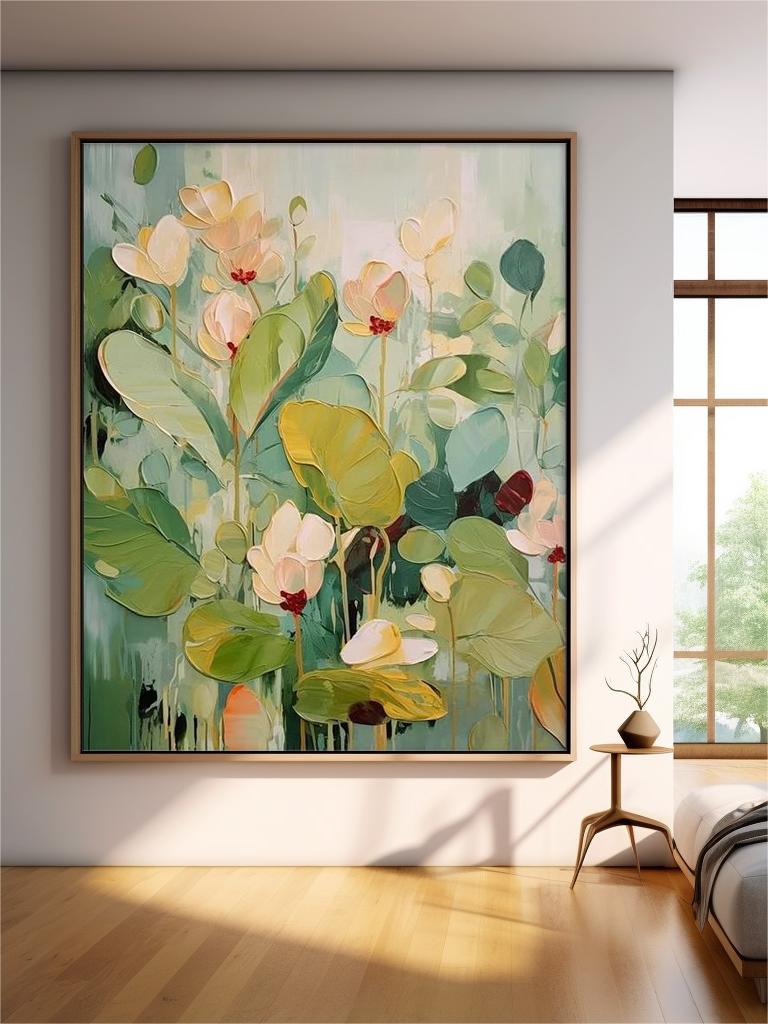 Tableau de fleurs et de feuilles sur toile