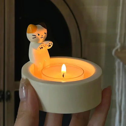 Cat-shaped candle holder