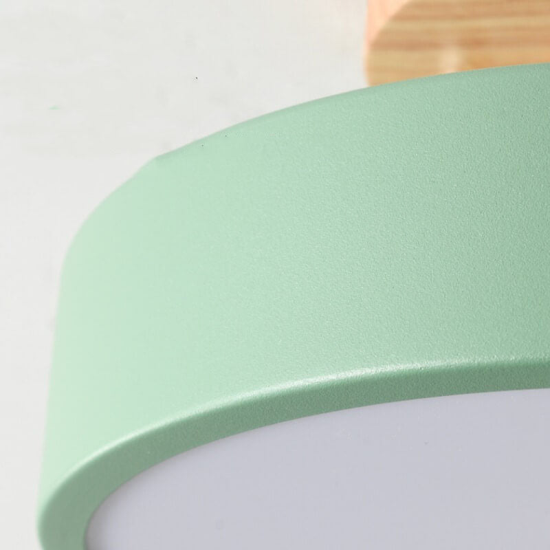 Plafonnier LED avec fixation en bois