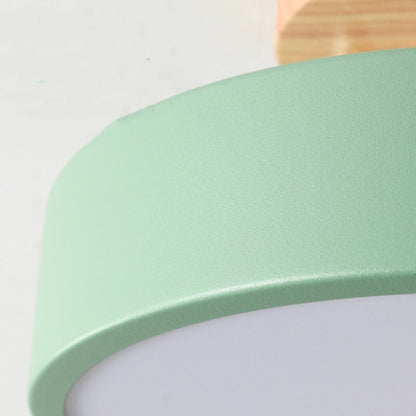 Plafonnier LED avec fixation en bois
