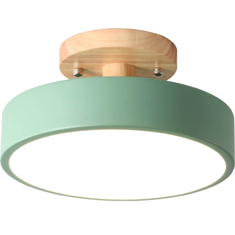 Plafonnier LED avec fixation en bois