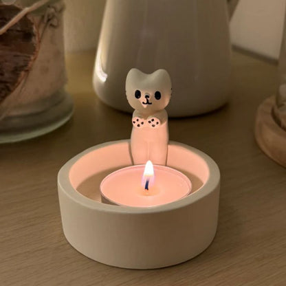 Bougeoir décoratif en forme de chat
