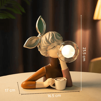 Table lamp with a shade and USB port