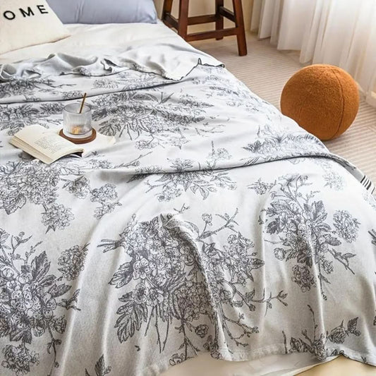 Floral-patterned blanket