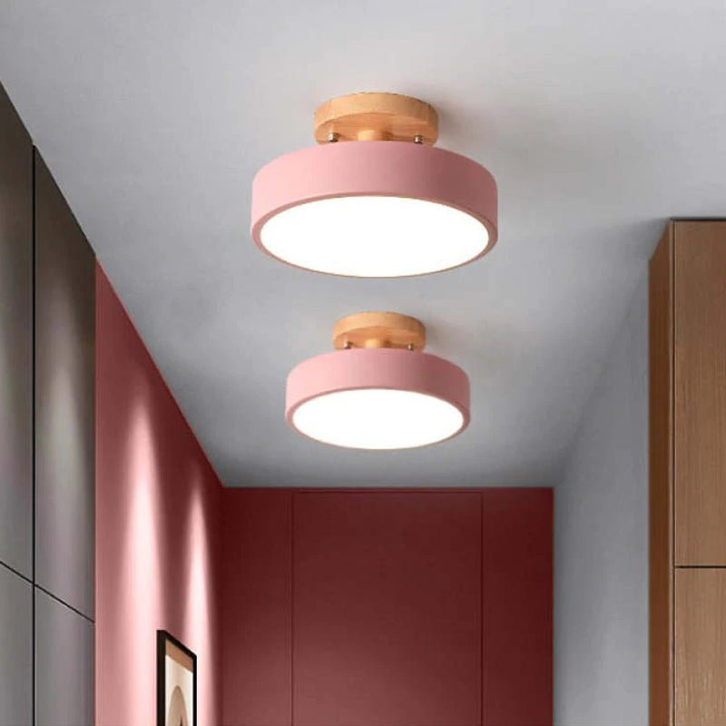 Lampa sufitowa drewniana z ściemnianiem