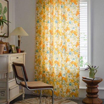 Linen semi-blackout curtain