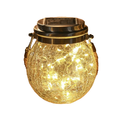 Solar garden lamp with a glass shade