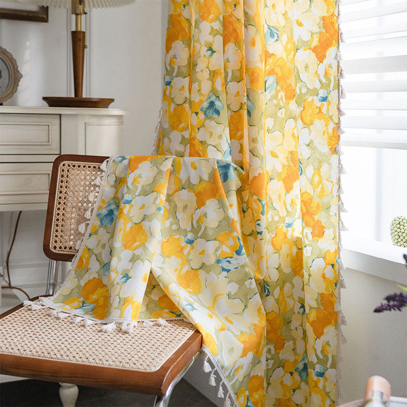 Linen semi-blackout curtain