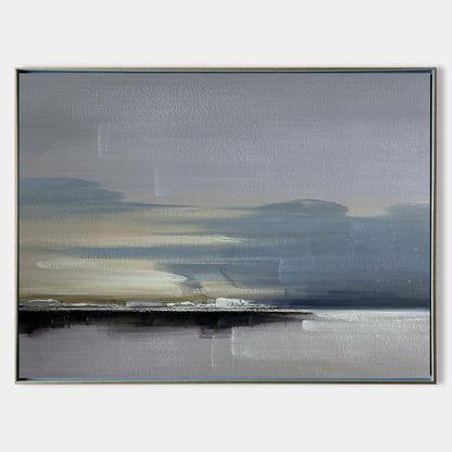Gray seascape painting