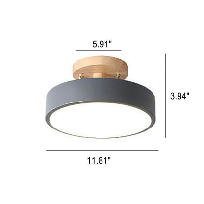 Plafonnier LED avec fixation en bois