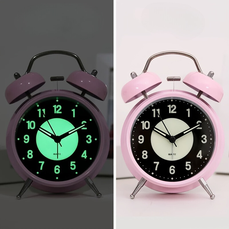 Fluorescent travel alarm clock