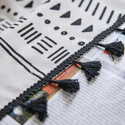 Semi-blackout boho curtain with tassels