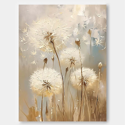 Tableau de pissenlits sur toile